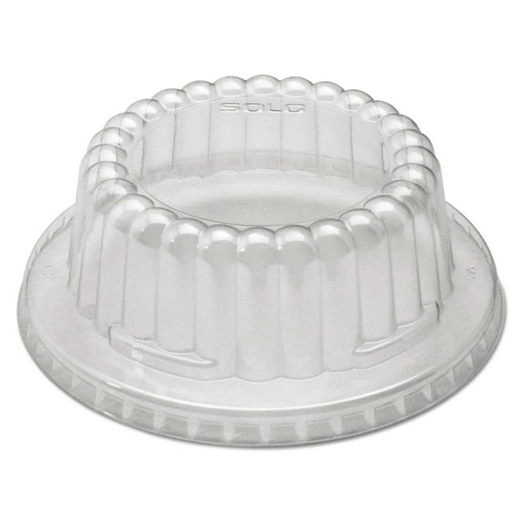 SOLO Cup Company Flat-Top Dome PET Plastic Lids for 12 Oz Containers, Clear, 1000 count