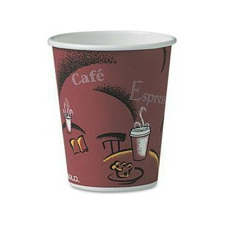 SOLO Cup Company OF10BI-0041 Bistro Design Hot Drink Cups, Paper, 10 oz., Maroon, 300/Carton