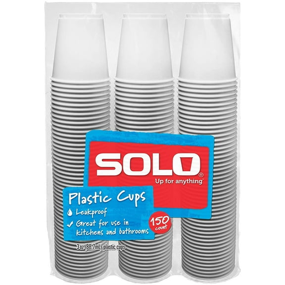 SOLO Cup Plastic Bath Refill Cups, White, 3 Ounce, 600 Count
