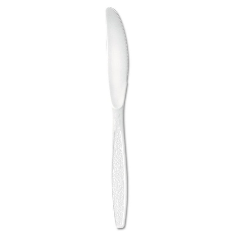 Guildware Extra Heavyweight Plastic Cutlery, Knives, White, Bulk, 1,000/Carton Guildware Extra Heavyweight Plastic Cutlery, Knives, White, Bulk, 1,000/Carton