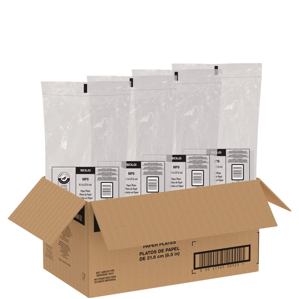 8.5 in. Diameter ProPlanet Seal Compostable Paper Dinnerware Plate - White (500/Carton)