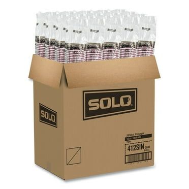SOLO® Mistique Polycoated Hot Paper Cups, 12 oz, Brown, 50/Sleeve, 20 Sleeves/Carton