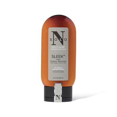 SOLO NOIR Men's SLEEK 2-in-1 Moisturizing Shave Cream with Shea Butter, 4 FL OZ