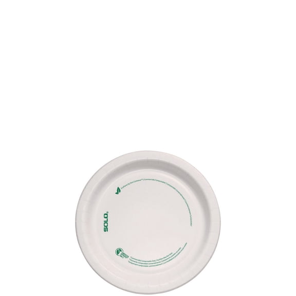 6 in. Diameter ProPlanet Seal Compostable Paper Dinnerware Plate - White (500/Carton)