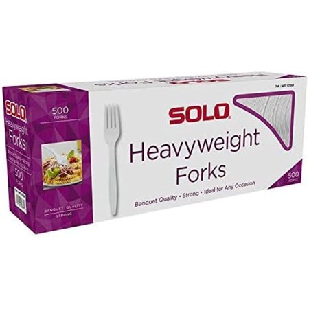 SOLO Plastic Forks, White, 500 Ct Tej