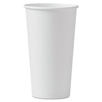 SOLO Single-Sided Poly Paper Hot Cups, 20 oz, White, 600/Carton