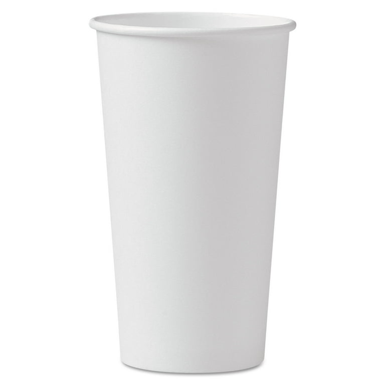 Single-Sided Poly Paper Hot Cups, 20 oz, White, 600/Carton Single-Sided Poly Paper Hot Cups, 20 oz, White, 600/Carton