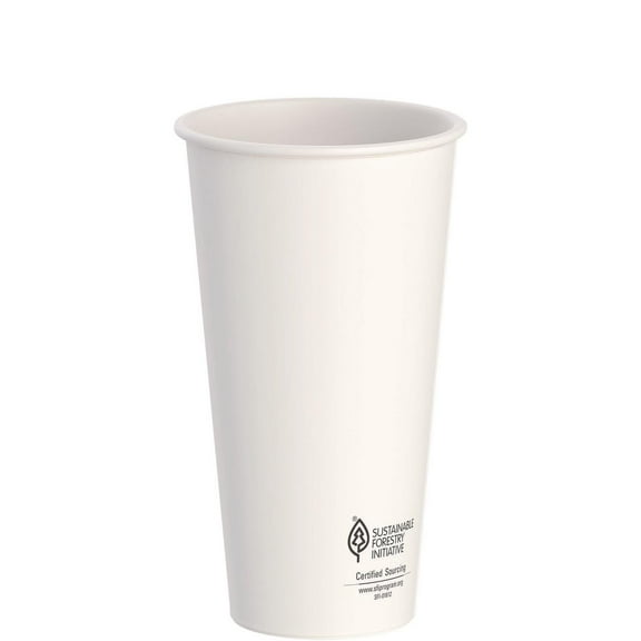 SOLO® Thermoguard Insulated Paper Hot Cups, 20 oz, White Sustainable Forest Design, 600/Carton