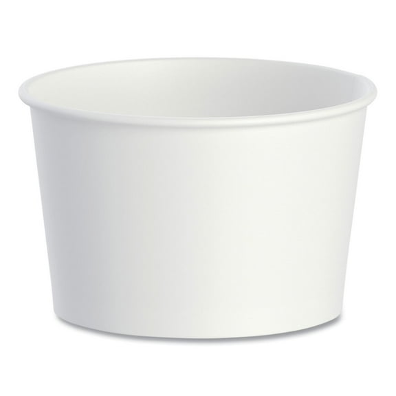 SOLO VS608-02050 3.8 in. Diameter x 2.4 in. h 8 oz Double Poly Paper Food Containers - White (50/Pack, 20 Packs/Carton)