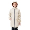 thumbnail image 1 of SOLOCOTE Girls Light Raincoat Kids Waterproof Long Rain Jacket Hooded Spring Fall Lined Windbreaker, 1 of 8