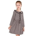 thumbnail image 1 of SOLOCOTE Girls Plaid Cotton Long Sleeve Peter Pan Classic Vintage School Dress, 1 of 6