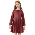thumbnail image 1 of SOLOCOTE Girls Plaid Cotton Long Sleeve Peter Pan Classic Vintage School Dress, 1 of 6