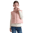thumbnail image 1 of SOLOCOTE Girls Puffer Vest Hooded Coat Water-Resistant Warm Winter Fleece Sleeveless Kids Jacket for 6-14 Years, 1 of 6