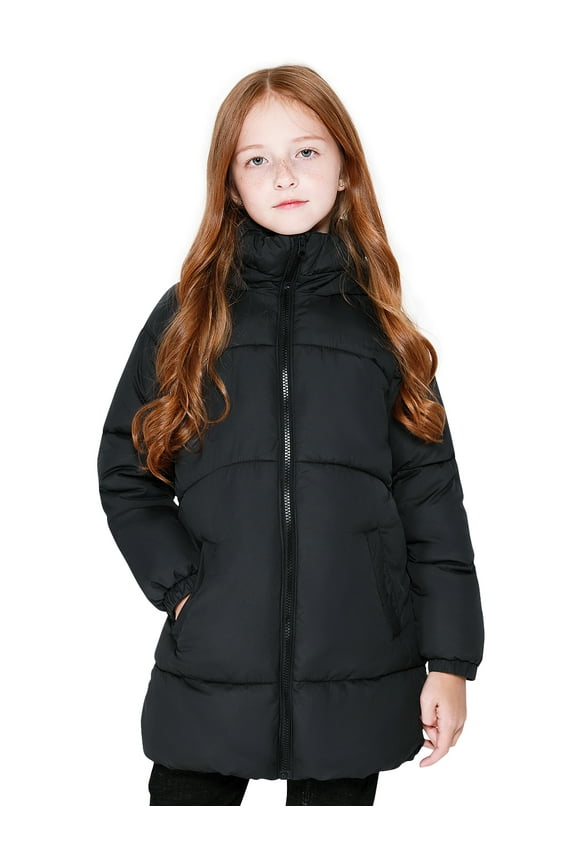 Girls Winter Coats Heavyweight Mediun Length Warm Jackets Down-like Cotton Wadding Outwear 3-14Y