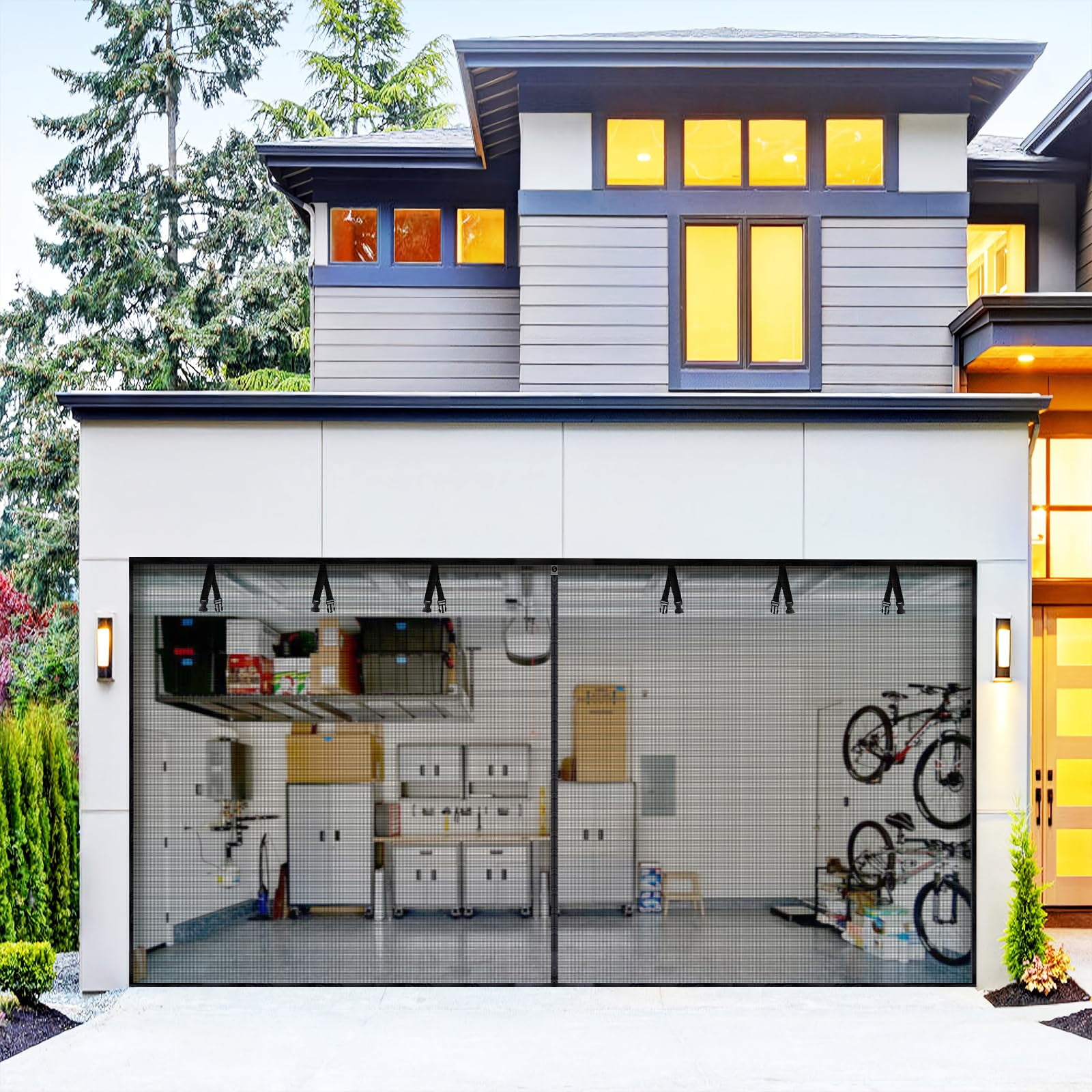 SOLODOTO [MilitaryGrade Fiberglass] Garage Door Screens for 2 Car