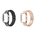 thumbnail image 1 of SOLOLUP 1/2Pack Bling Stainless Steel Band for Apple Watch Bands and Case 44mm 45mm 40mm 38mm 41mm 42mm Diamond Link Metal Strap Wristbands and Watch Cover Bumper for iWatch Series 8 7 SE 6 5 4 3 2 1, 1 of 12