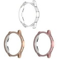 thumbnail image 1 of SOLOLUP (1/3Pack)  Bling Hard Case for Samsung Watch 4 Case 40mm 44mm Diamond Shockproof PC Full Shell Protector Protective Cover Bumper for Samsung Watch 4 classic 46mm 44mm for Women, 1 of 11