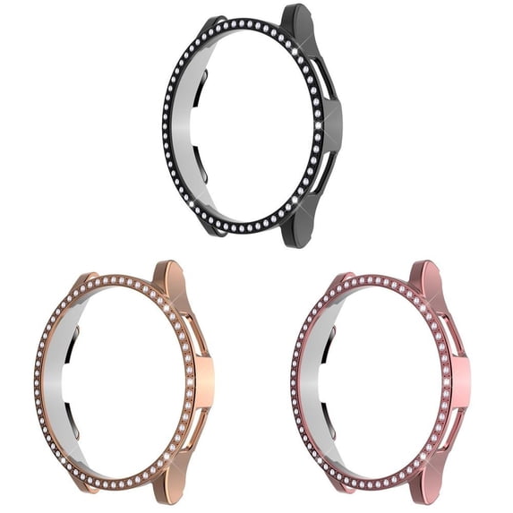 SOLOLUP (1/3Pack) Bling Hard Case for Samsung Watch 4 Case 40mm 44mm Diamond Shockproof PC Full Shell Protector Protective Cover Bumper for Samsung Watch 4 classic 46mm 44mm for Women