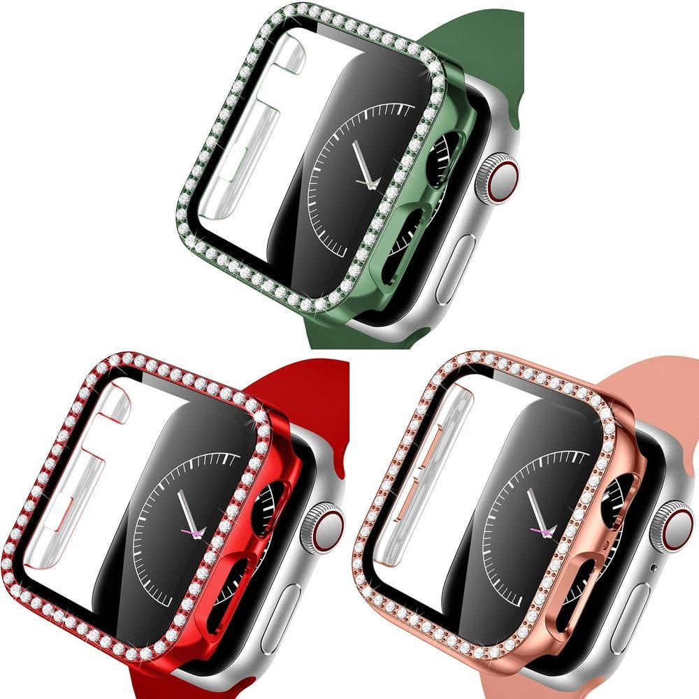 SOLOLUP (1/3Pack) Bling Hard Cover for Apple Watch Case 41mm 40mm 38mm ...