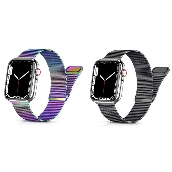 SOLOLUP (1Pack/2Pack) Milanese Loop Band for Apple Watch Bands 44mm 45mm 41mm 40mm 38mm 42mm 49mm Adjustable Stainless Steel Mesh Band Strap Magnetic Closure for iWatch Series 8 7 SE 6 5 4 3 2 1
