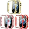 thumbnail image 1 of SOLOLUP (1Pack/3Pack) Bling Hard Cover for Apple Watch Case 41mm 40mm 38mm 42mm 44mm 45mm Women Shockproof PC Full Tempered Glass Diamond Bumper Case Accessories for iWatch Series 8 7 SE 6 5 4 3 2 1, 1 of 11