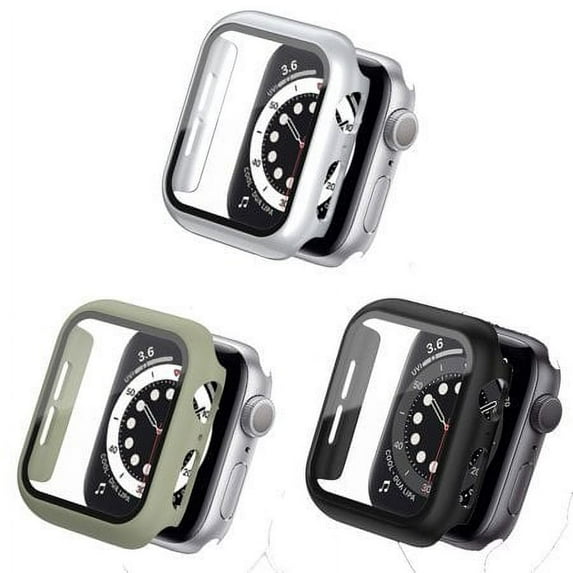 SOLOLUP (1Pack/3pack) Tempered Glass Hard Case for Apple Watch Case 45mm 44mm 38mm 42mm 41mm 40mm PC Shockproof Full Protective Bumper Case Face Cover Accessories for iWatch Series 8 7 SE 6 5 4 3 2 1