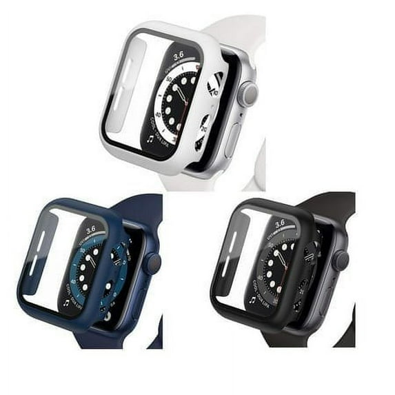 SOLOLUP (1Pack/3pack) Tempered Glass Hard Case for Apple Watch Case 45mm 44mm 38mm 42mm 41mm 40mm PC Shockproof Full Protective Bumper Case Face Cover Accessories for iWatch Series 8 7 SE 6 5 4 3 2 1