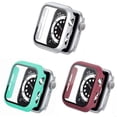thumbnail image 1 of SOLOLUP (1Pack/3pack) Tempered Glass Hard Case for Apple Watch Case 45mm 44mm 38mm 42mm 41mm 40mm PC Shockproof Full Protective Bumper Case Face Cover Accessories for iWatch Series 8 7 SE 6 5 4 3 2 1, 1 of 6
