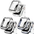 thumbnail image 1 of SOLOLUP(1Pack3Pack) Hard Bling Cover for Apple watch Case 44mm 38mm 40mm 45mm 41mm 42mm Diamond Tempered Glass Screen Protector Protective Cover Bumper Accessories for iWatch Series 8 7 SE 6 5 4 3 2 1, 1 of 10