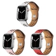 thumbnail image 1 of SOLOLUP 3Pack UP Soft Leather Bands Compatible with Apple watch iWatch Bands 45mm 41mm Ultra 49mm 38mm 40mm 44mm 42mm Thin Breathable Leather Wristbands for iWatch Series 9 8 7 SE 6 5 4 3 2 1, 1 of 15
