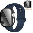 thumbnail image 1 of SOLOLUP Compatible with Apple Watch Silicone Sport Bands iWatch Series Band 49mm 45mm 44mm 41mm 40mm and Hard Privacy Screen Protectors Case Cove Apple Watch Series 9 8 7 SE 6 5 4 Ultra 2 Women Men, 1 of 12