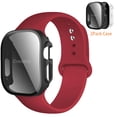 thumbnail image 1 of SOLOLUP Compatible with Apple Watch Silicone Sport Bands iWatch Series Band 49mm 45mm 44mm 41mm 40mm and Hard Privacy Screen Protectors Case Cove Apple Watch Series 9 8 7 SE 6 5 4 Ultra 2 Women Men, 1 of 12