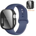 thumbnail image 1 of SOLOLUP Compatible with Apple Watch Silicone Sport Bands iWatch Series Band 49mm 45mm 44mm 41mm 40mm and Hard Privacy Screen Protectors Case Cove Apple Watch Series 9 8 7 SE 6 5 4 Ultra 2 Women Men, 1 of 12