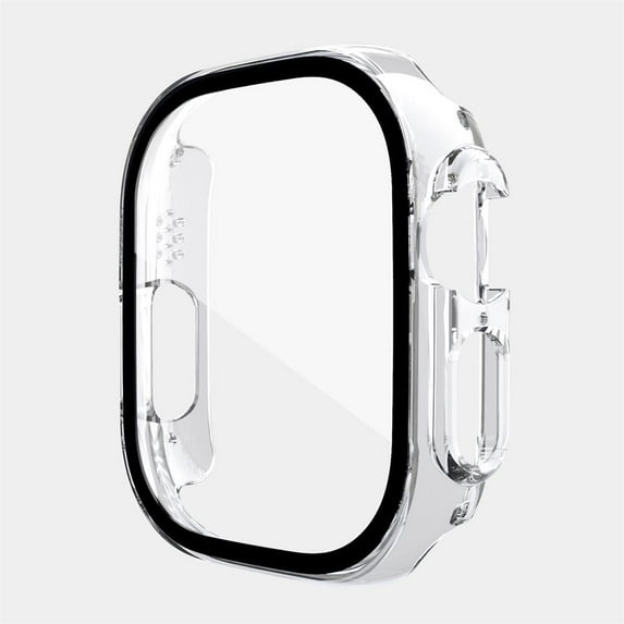 SOLOLUP Compatible with Apple Watch Ultra Case 49mm Ultra Tempered Glass Screen Protector Full Hard PC Protective Cover HD Ultra-Thin Cover Bumper Accessories for iWtach Ultra 49mm