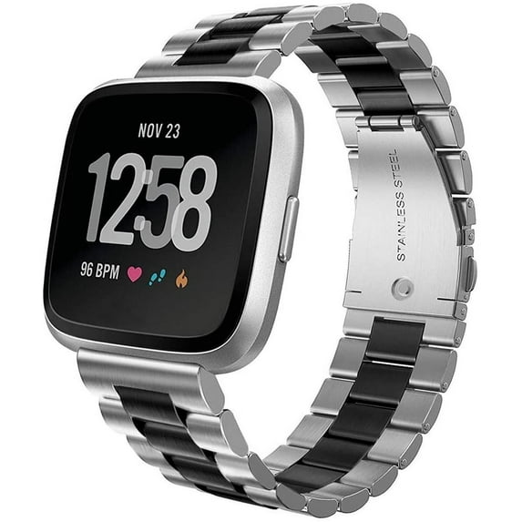 SOLOLUP Metal Band Compatible with Fitbit Versa 2, Versa, Versa Lite Edition,Stainless Steel Strap Replacement Business Bracelet Compatible with Fitbit Versa Smartwatch