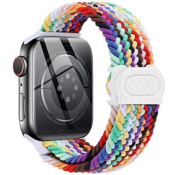 SOLOLUP Stretchy Braided Solo Loop Wristbands Compatible with Apple Watch Bands 41mm 40mm 38mm 49mm 45mm 44mm 42mm Nylon Strap for iWatch Series 9 8 7 SE 6 5 4 3 2 1 Ultra