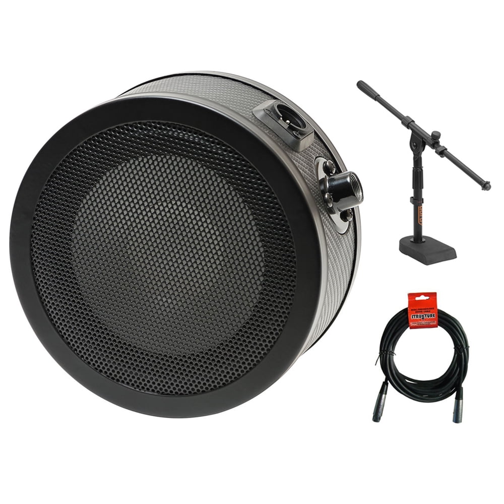 SOLOMON MiCS LoFReQ Dynamic Capture Mic (Black) with MS-5340 Kick Microphone Stand & XLR Cable Bundle