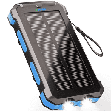 SOLPOWBEN 30000mAh Solar Power Bank Compatible for Iphone 17 Cell Phone 12W Portable Charger Power Bank for Outdoor Camping Hiking (Blue)