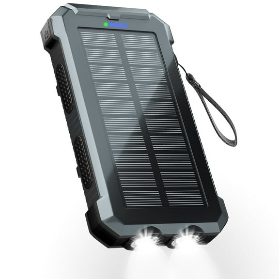 SOLPOWBEN 30000mAh Solar Power Bank Compatible for Iphone 17 Cell Phone 12W Portable Charger Power Bank for Outdoor Camping Hiking (Black)