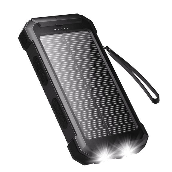 SOLPOWBEN 30000mAh Solar Power Bank Compatible for Iphone 17 Cell Phone 12W Portable Charger Power Bank for Outdoor Camping Hiking (Black)