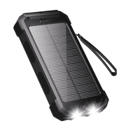 SOLPOWBEN 30000mAh Solar Power Bank Compatible for Iphone 17 Cell Phone 12W Portable Charger Power Bank for Outdoor Camping Hiking Black