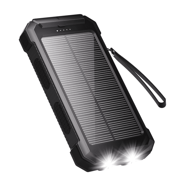 SOLPOWBEN 30000mAh Solar Power Bank Compatible for Iphone 17 Cell Phone 12W Portable Charger Power Bank for Outdoor Camping Hiking (Black)