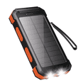 thumbnail image 1 of SOLPOWBEN 30000mAh Solar Power Bank Compatible for Iphone 17 Cell Phone 12W Portable Charger Power Bank for Outdoor Camping Hiking (Orange), 1 of 10