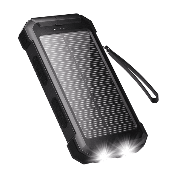 SOLPOWBEN 30000mAh Solar Power Bank Compatible for Iphone 17 Cell Phone 12W Portable Charger Power Bank for Outdoor Camping Hiking (Black)
