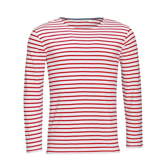 SOLS Mens Marine Long Sleeve Stripe T-Shirt