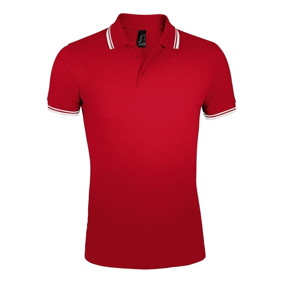 SOLS Mens Pasadena Tipped Short Sleeve Pique Polo Shirt
