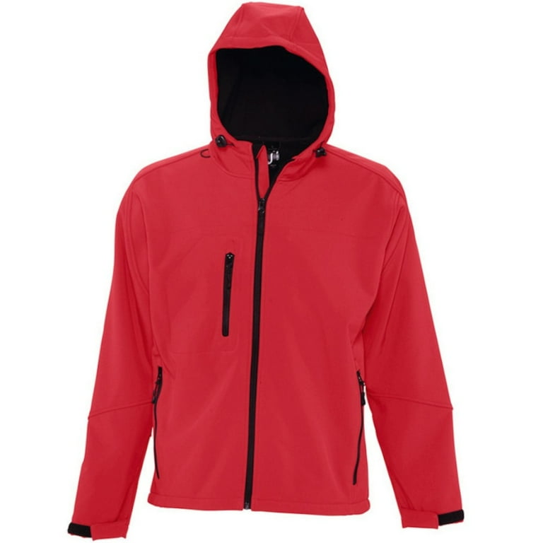 S Pepper Red Sols Mens Replay Hooded Soft Shell Jacket Breathable Windproof and Water Resistant
