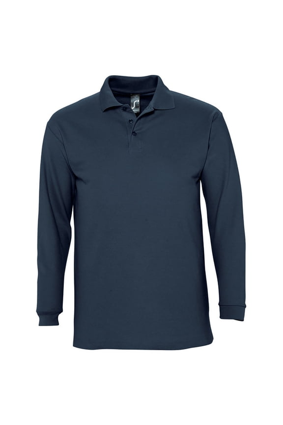SOLS Mens Winter II Long Sleeve Pique Cotton Polo Shirt