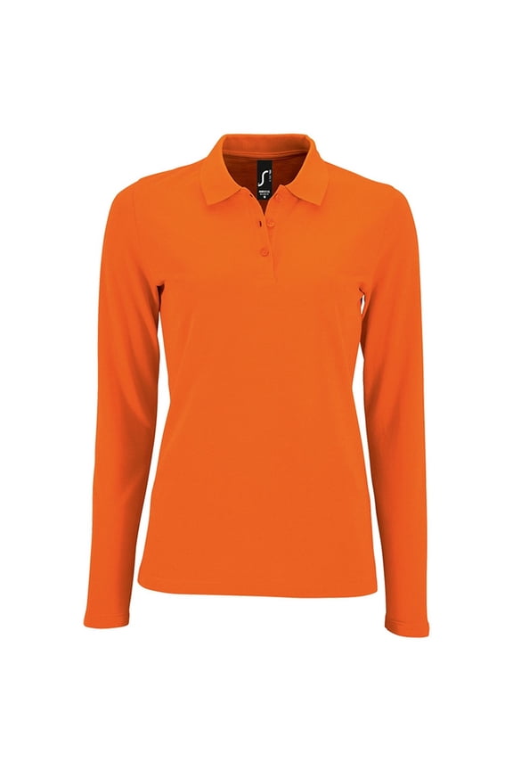 SOLS Womens Perfect Long Sleeve Pique Polo Shirt