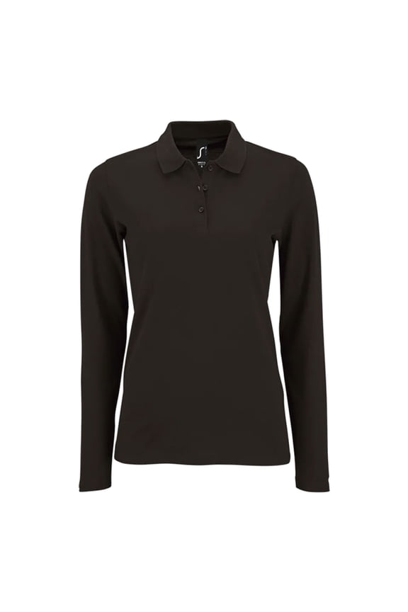 SOLS Womens Perfect Pique Long-Sleeved Polo Shirt